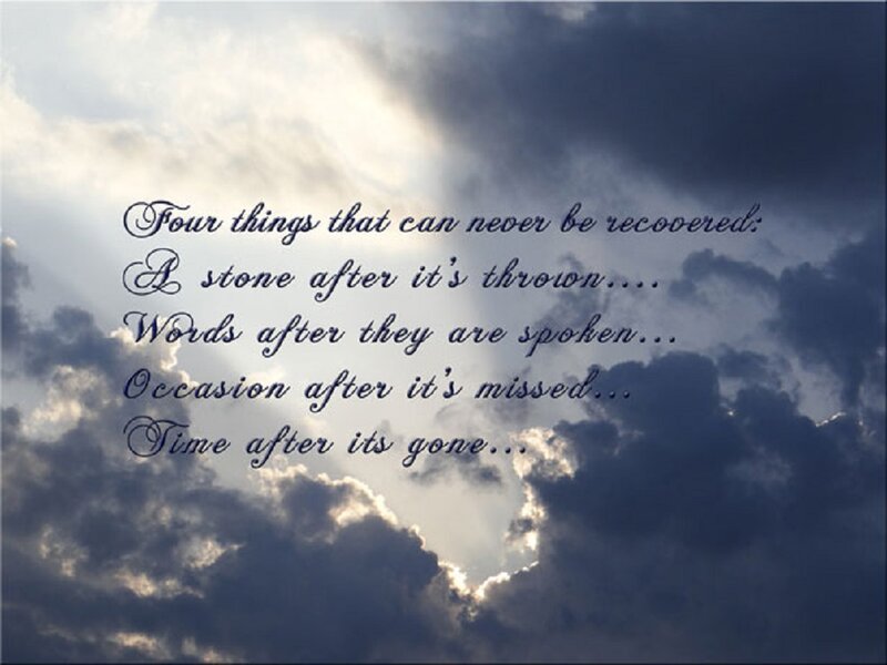 Cloudy Sky with Text — Blue