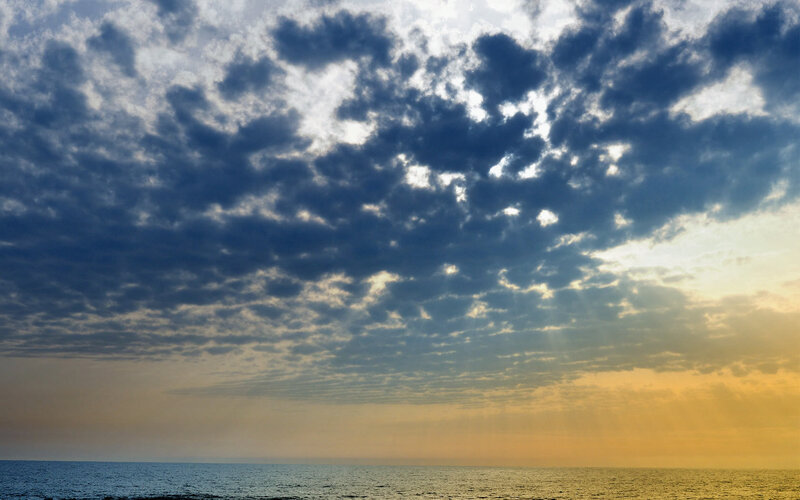 Cloudy sunset over the ocean