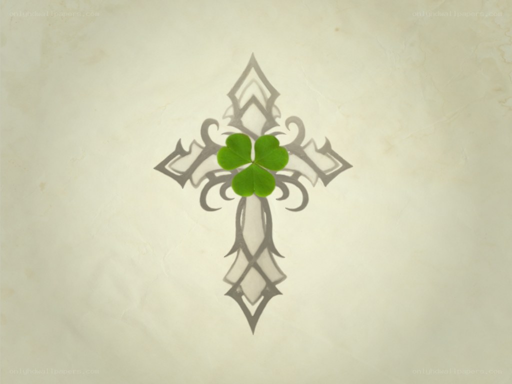 Clover on ornate cross