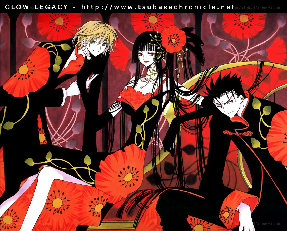Clow Legacy characters in red attire