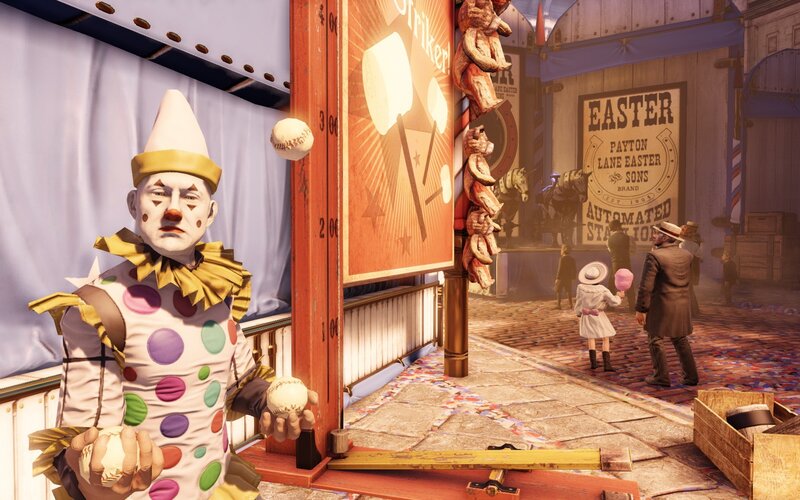Clown at a carnival game