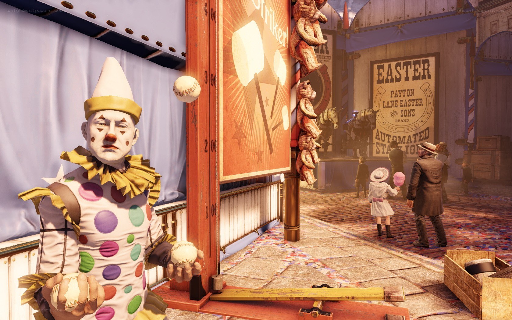Clown at a carnival game