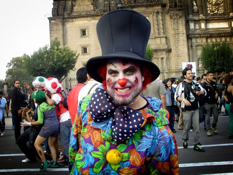 Clown at a public gathering