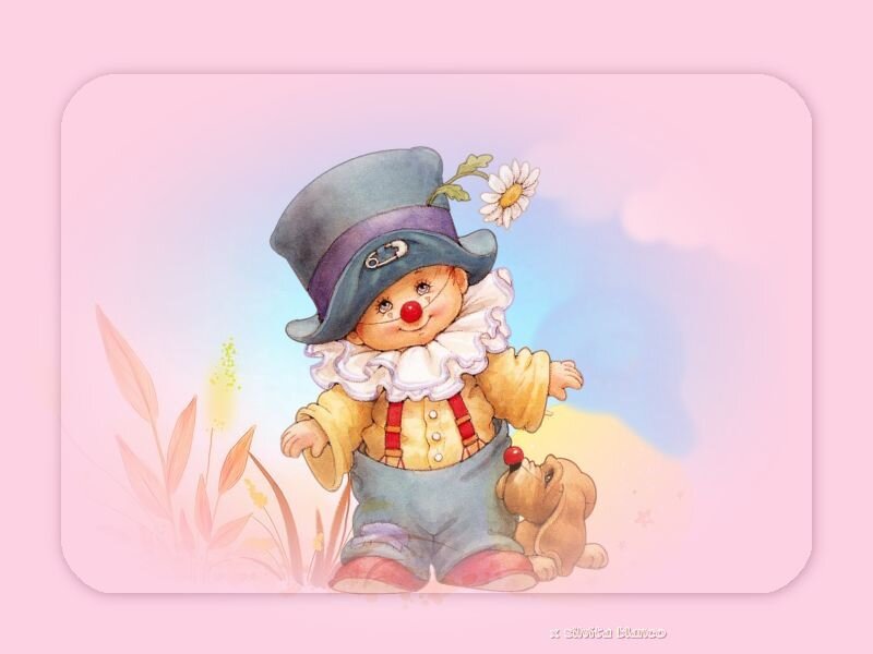 Clown Baby with Dog