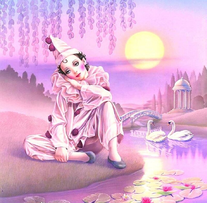 Clown by a Pond