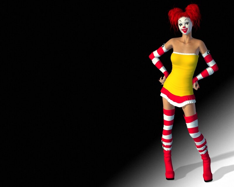 clown character in yellow dress