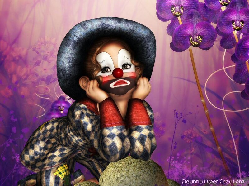 Clown Child in Garden