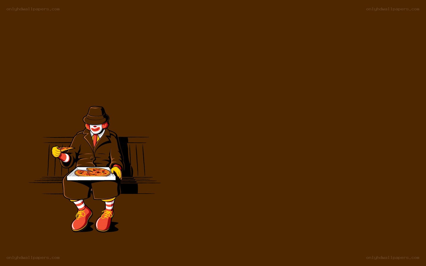 clown eating pizza