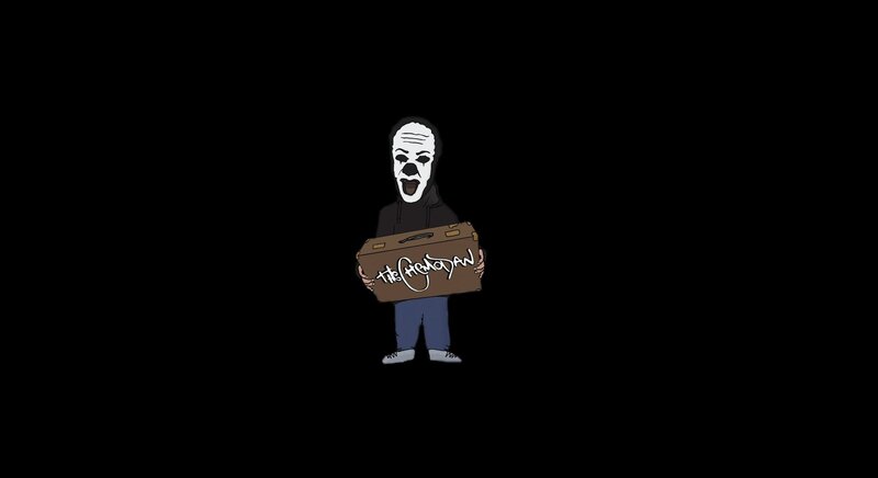 clown holding a box