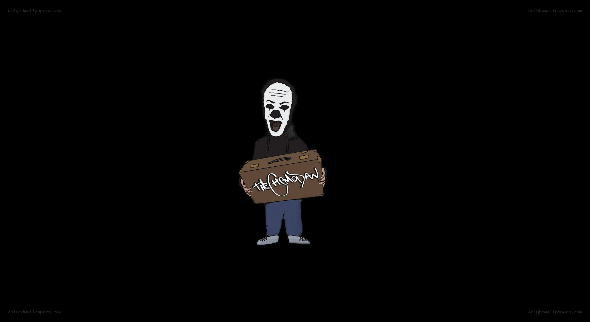 clown holding a box