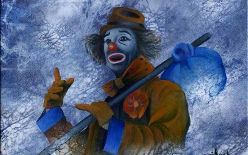 Clown in Winter — Blue
