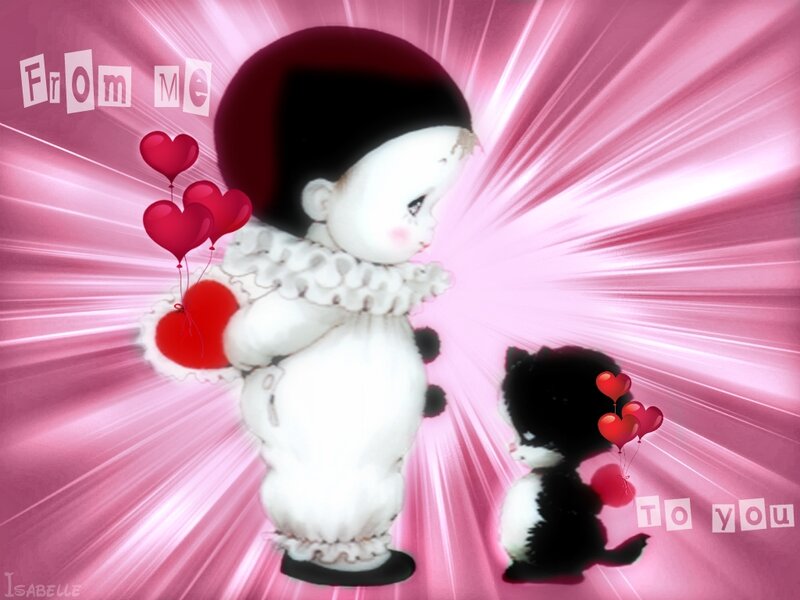 Clown-like Figure with Cat