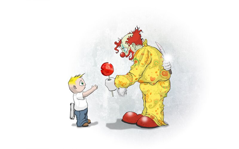 Clown Offering Lollipop