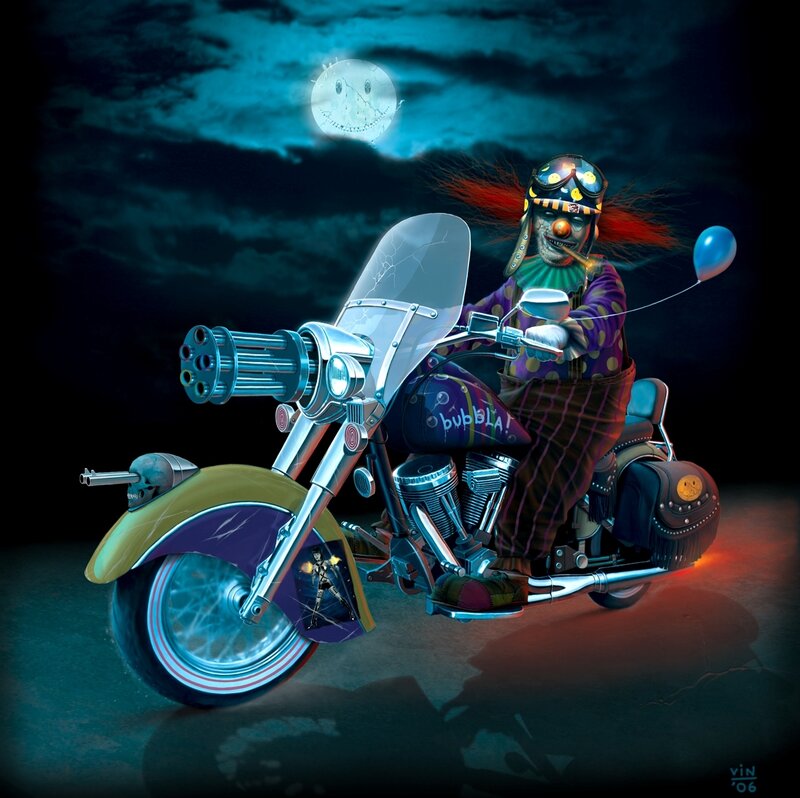 Clown on a Motorcycle