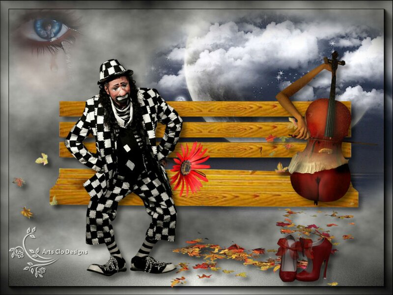 Clown on Bench