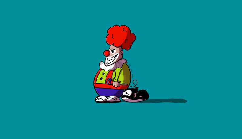 Clown Sitting on Floor