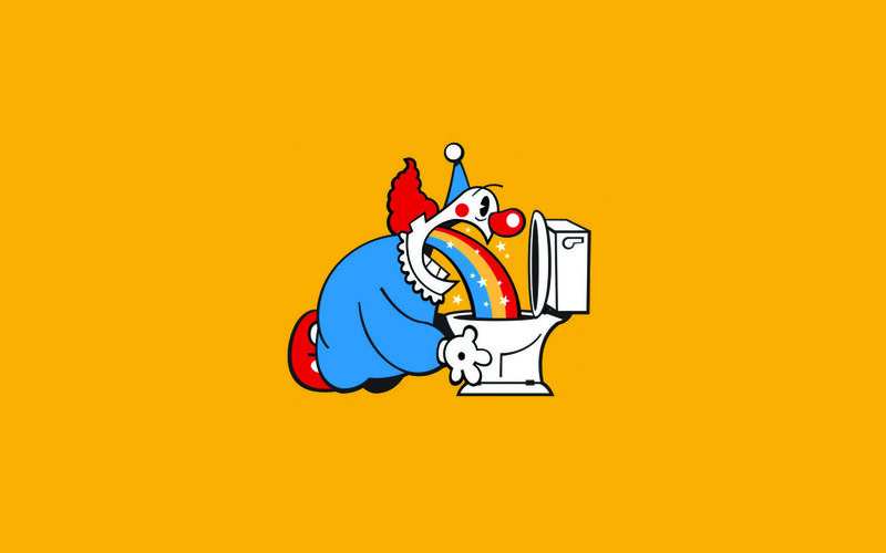 clown vomiting rainbow