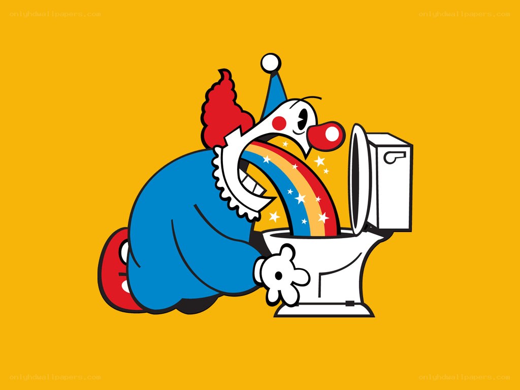 clown vomiting rainbow