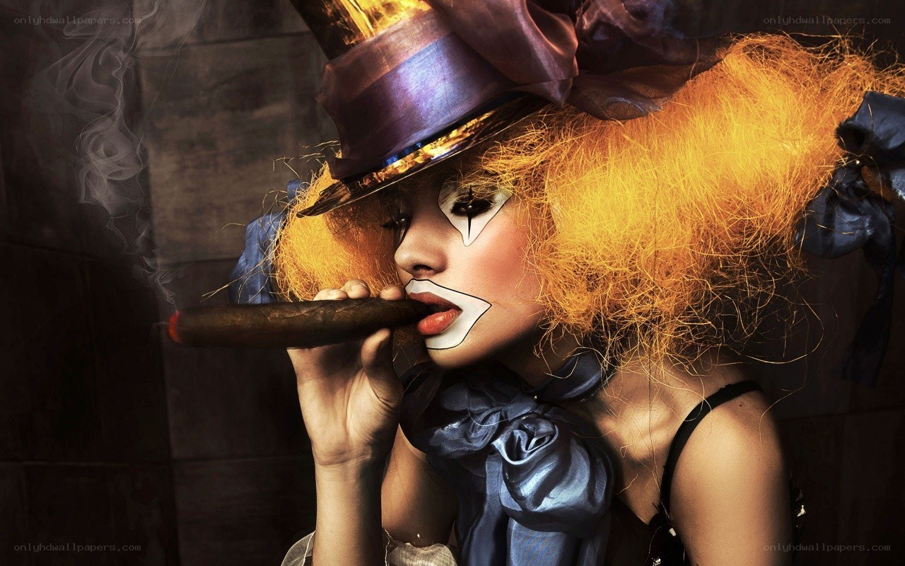 clown with cigar