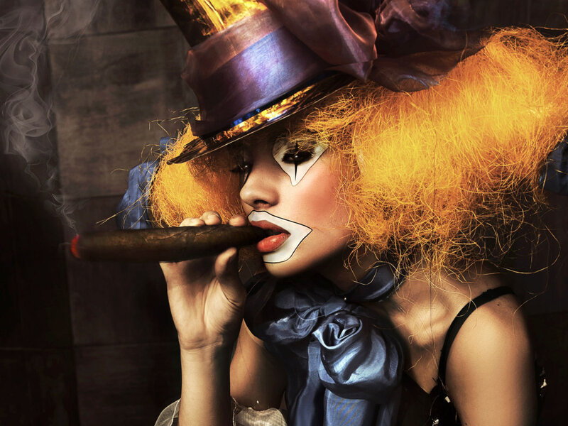 clown with cigar