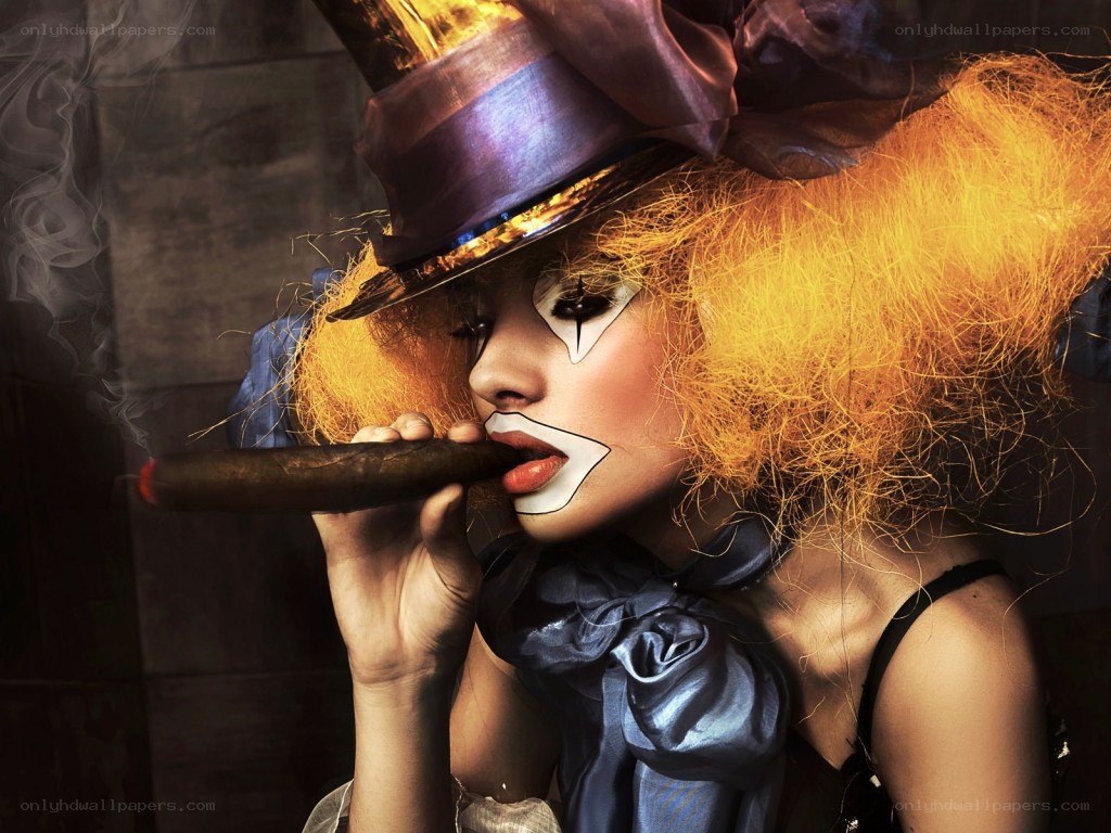 clown with cigar
