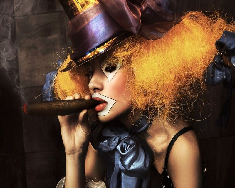 clown with cigar