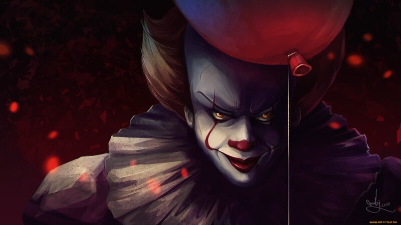Clown with Red Nose — Dark, Menacing