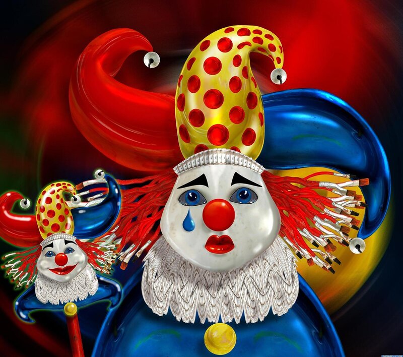 clown with red tears