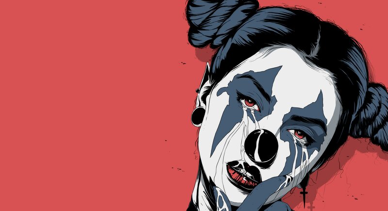 Clown with Tears — Red