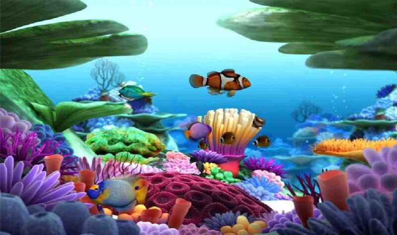 Clownfish in Coral Reef — Blue, Vibrant, Digital Art, Fish