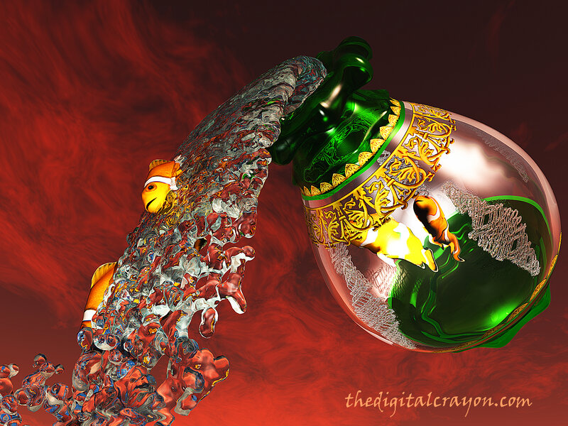 Clownfish in Glass Bottle