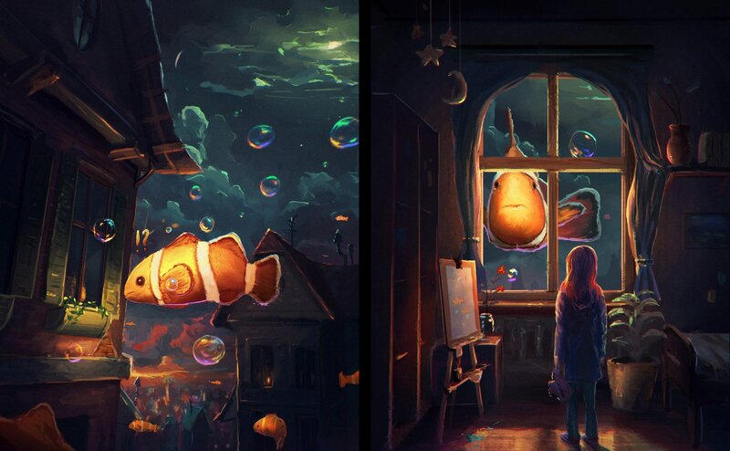 Clownfish in Underwater Town