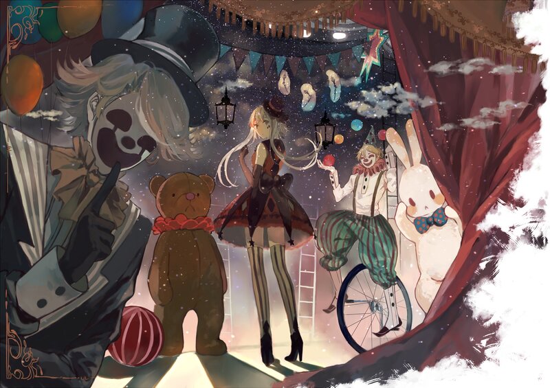 Clowns and Girl in Circus