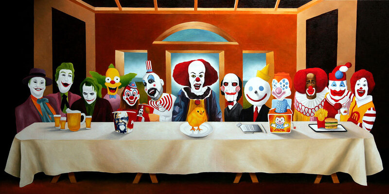 Clowns at a Table