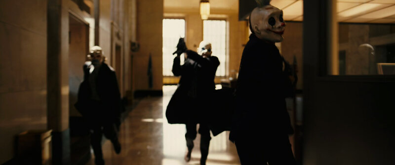 clowns in a hallway