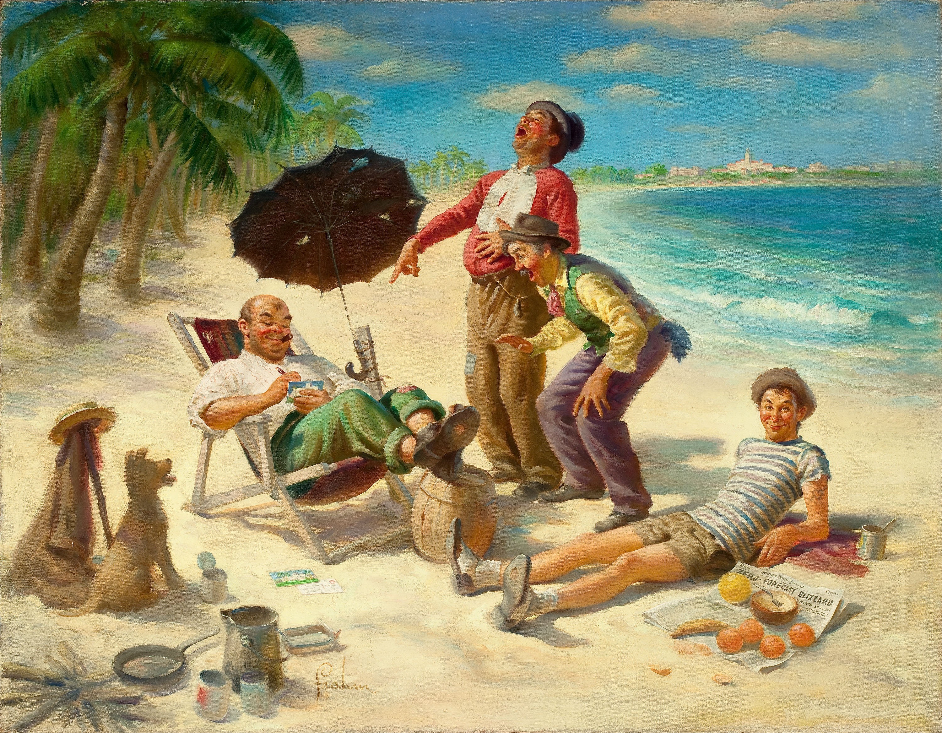 Clowns on a tropical beach