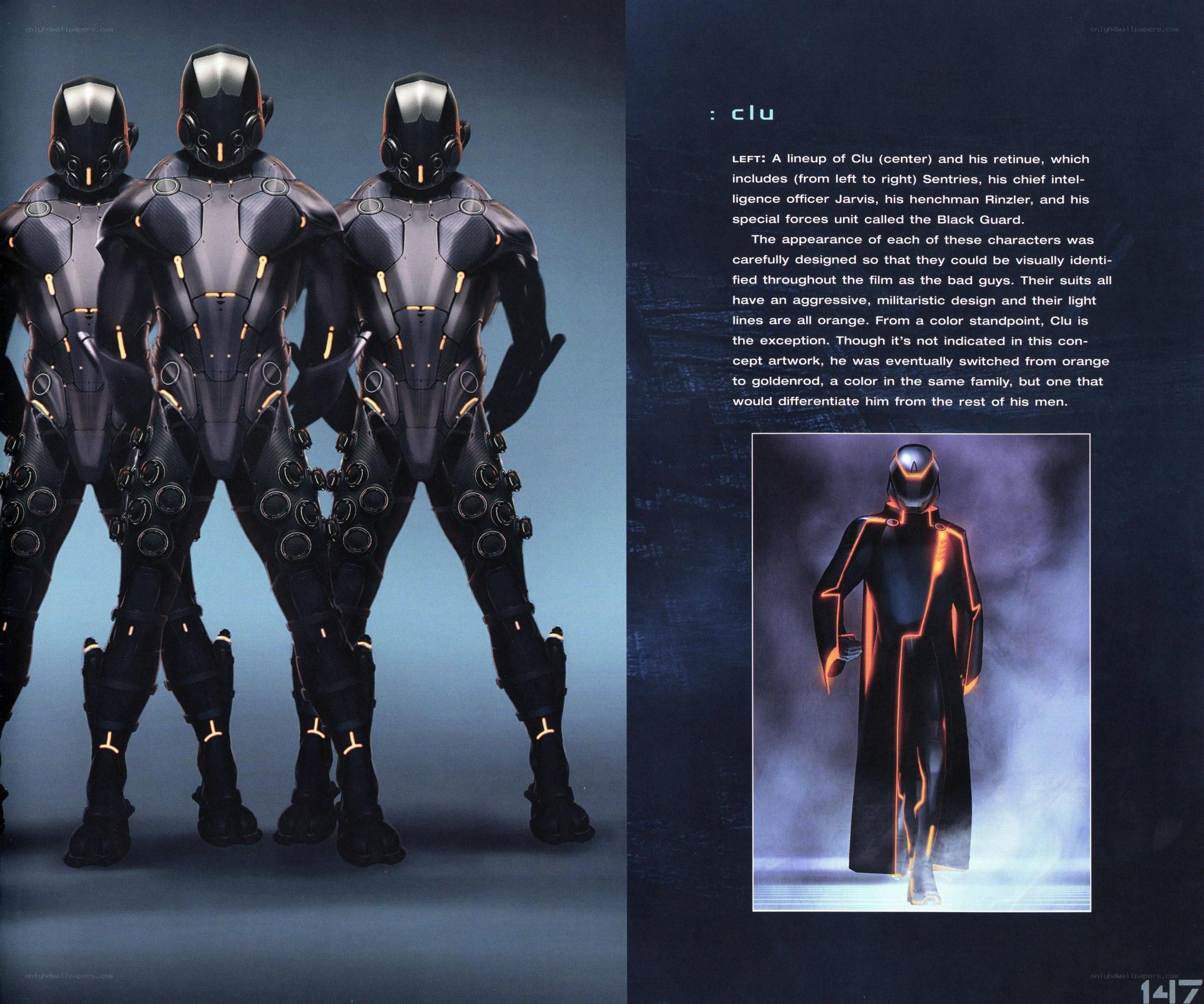 Clu and Black Guard concept art