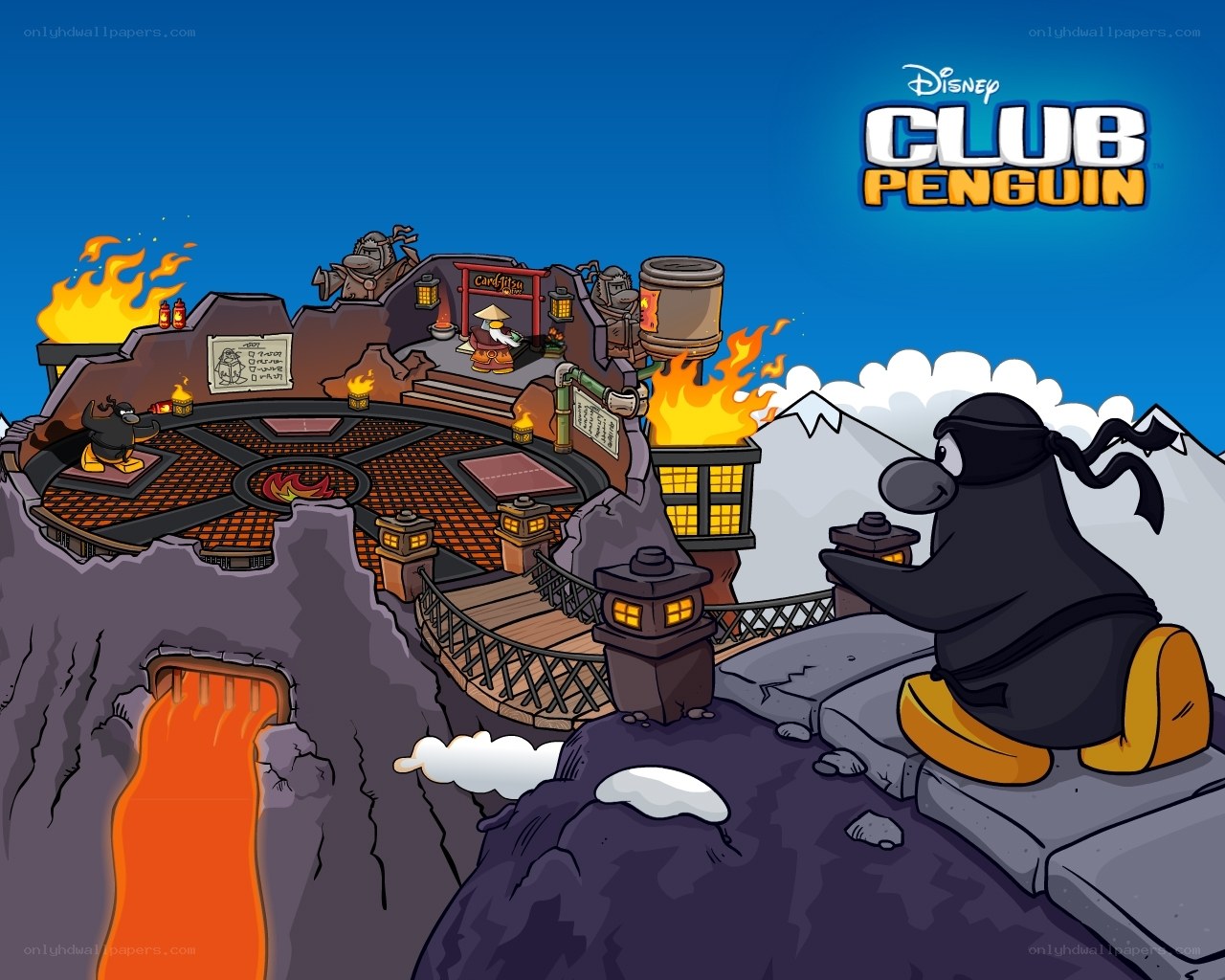 Club Penguin volcano dojo