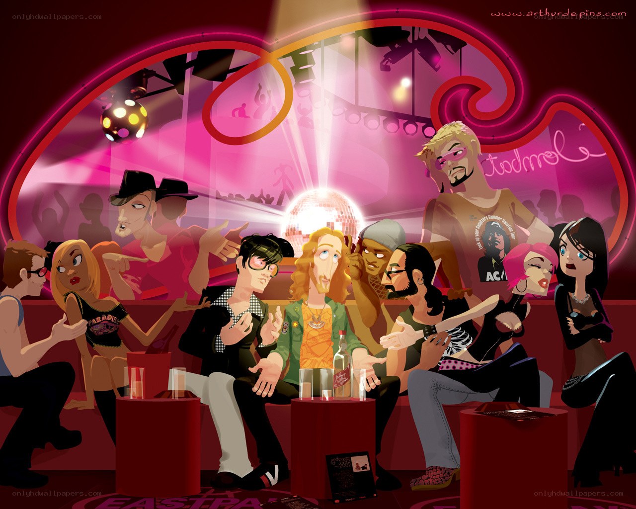 Club scene with diverse characters