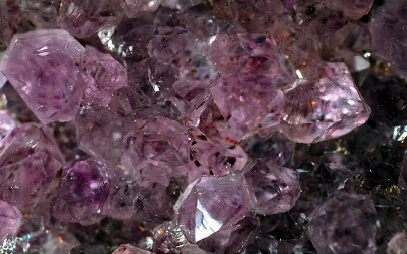 Cluster of Amethyst Crystals — Purple