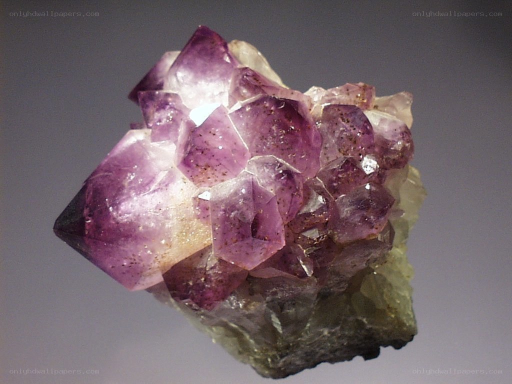cluster of amethyst crystals