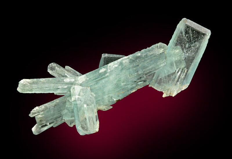 Cluster of Aquamarine Crystals