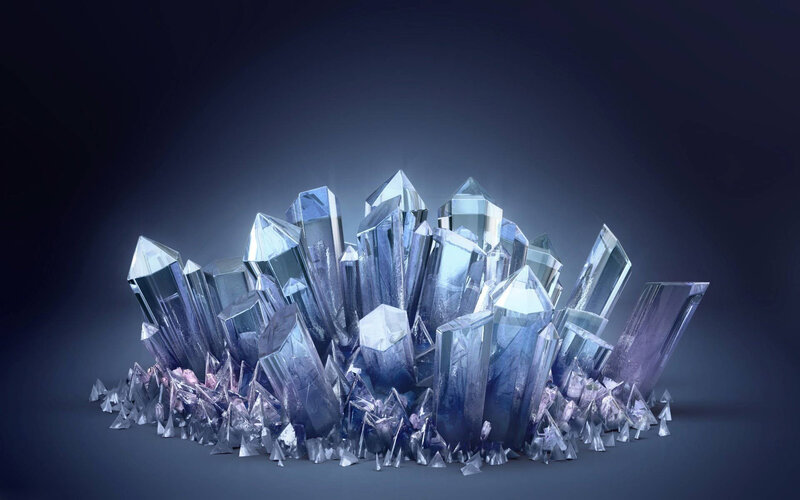 Cluster of Blue Crystals — Dramatic