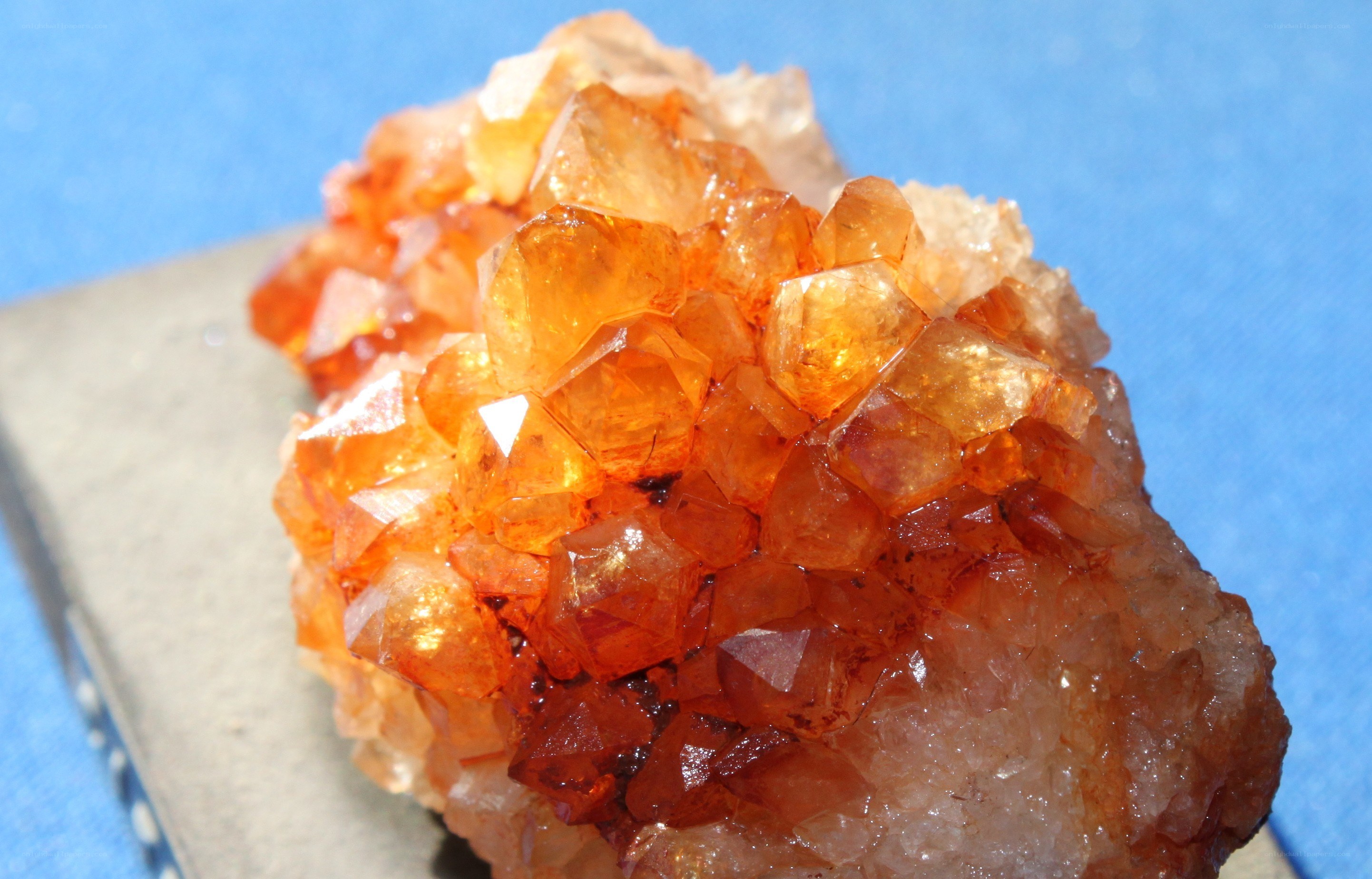 cluster of citrine crystals