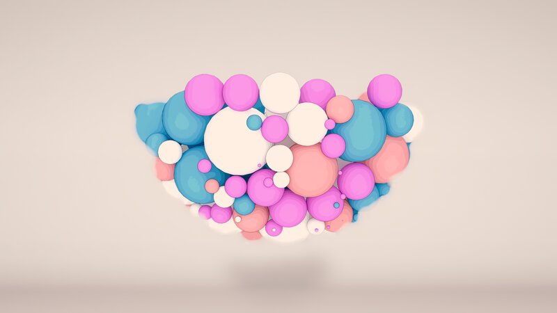 Cluster of Colorful Spheres — Pink