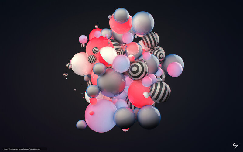 Cluster of Colorful Spheres — Red