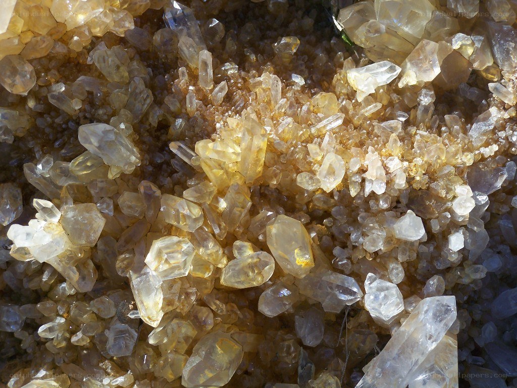 cluster of quartz crystals