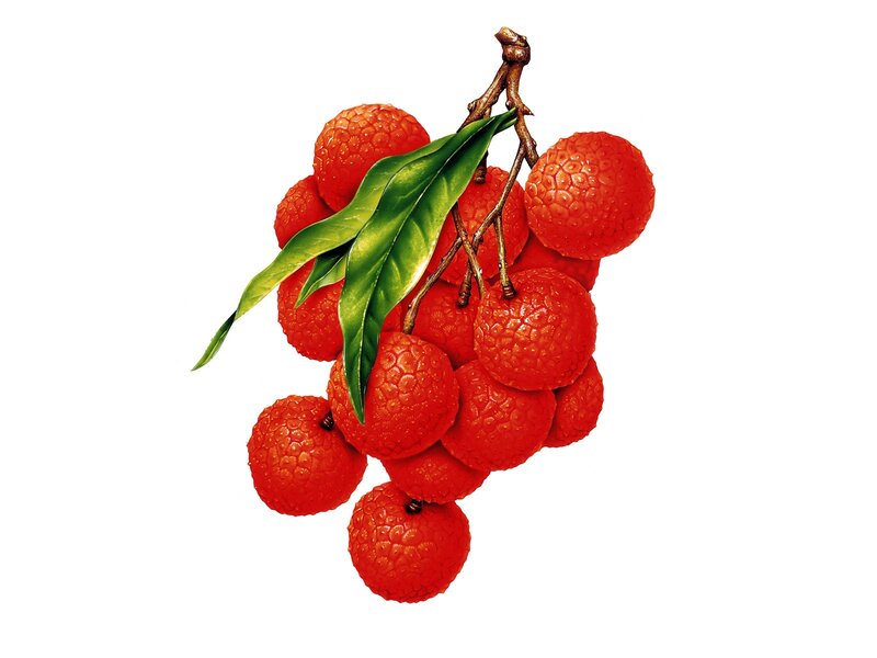 Cluster of Red Lychees