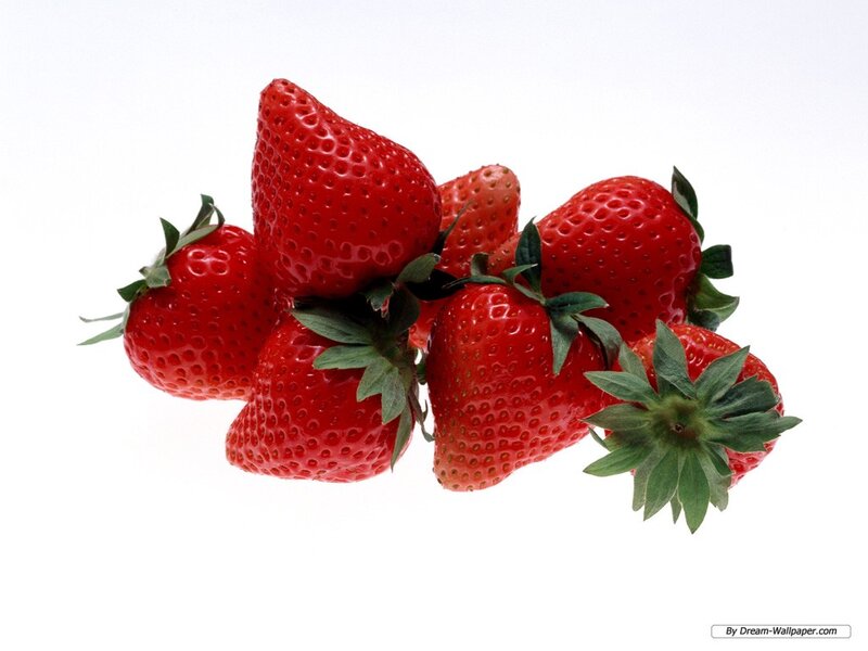 Cluster of Ripe Strawberries