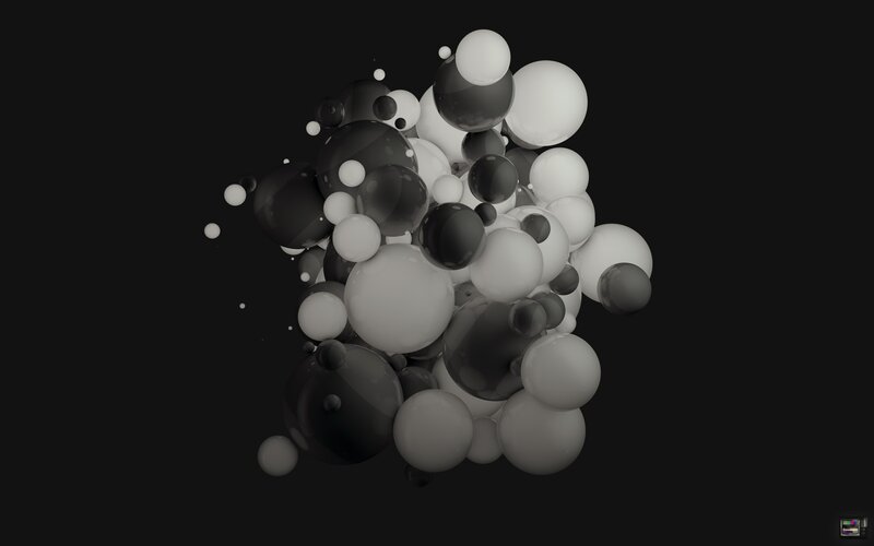 Cluster of Spheres — Black